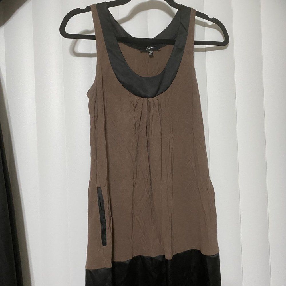 Express brown/black tank top with side pockets